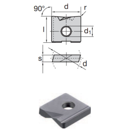 Picture of LMT Fette WPV 16 CF LCP40M Milling Insert Flat Bottom